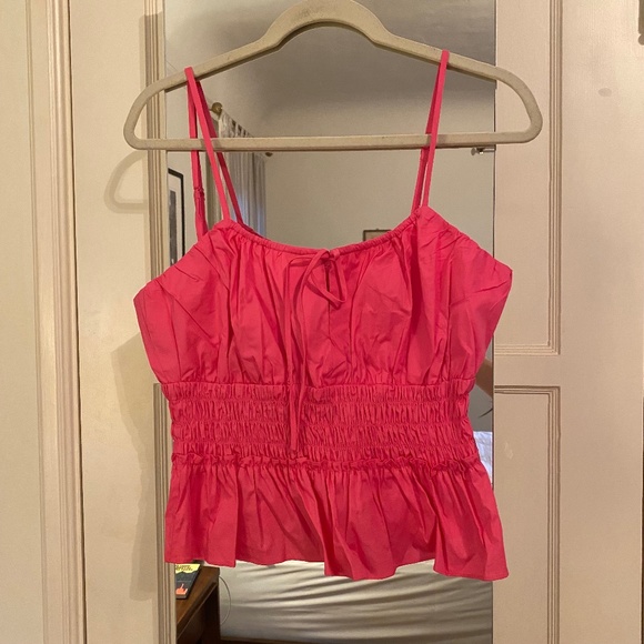 WAYF Clothing Pink Smocked Top - Picture 1 of 3